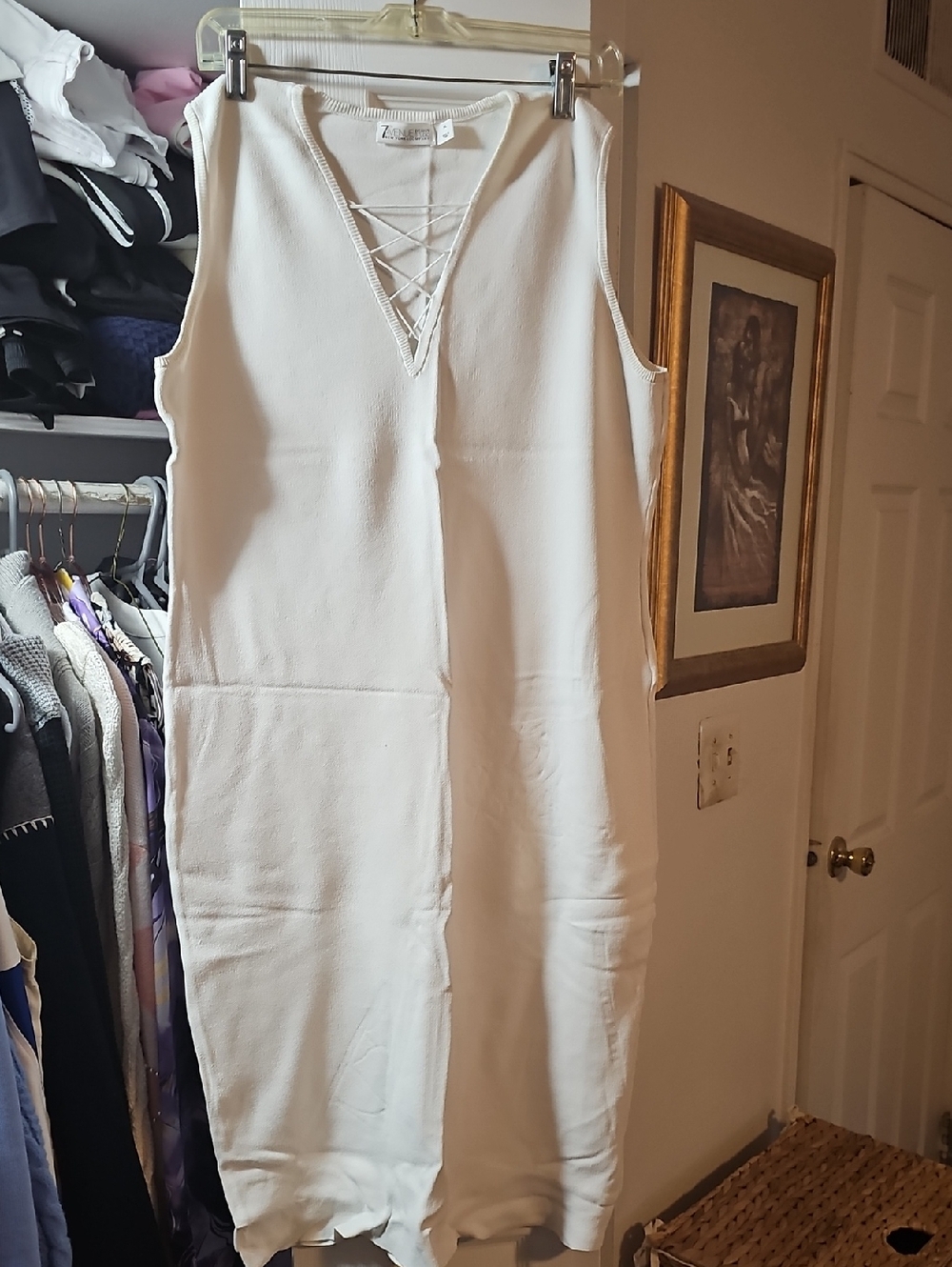 7th Avenue New York & Company White Knit Dress Size XL